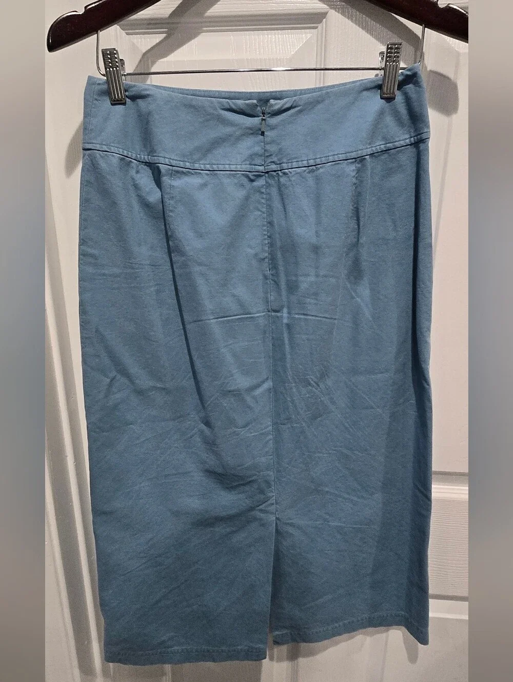 Eileen Fisher 2-Piece Blue Cotton Jacket & Skirt Set S/XS